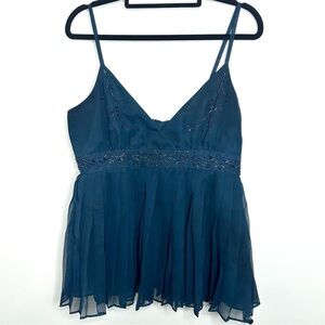 Ted Baker Pleated Beaded Teal Camisole Size 8